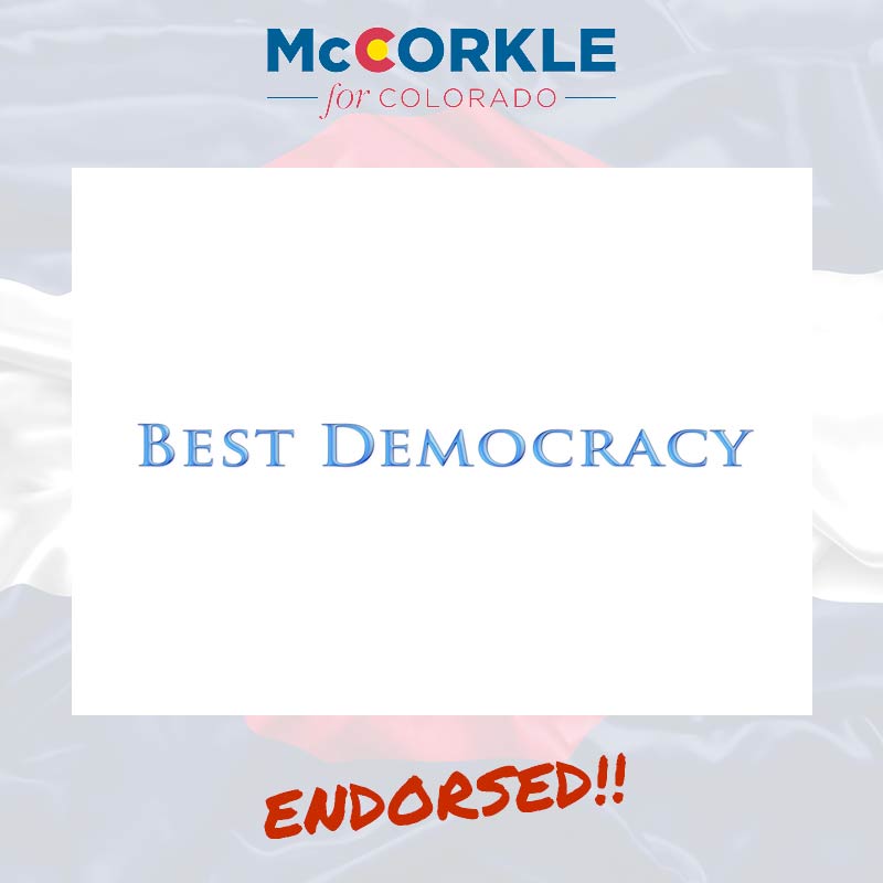 Best Democracy endorsement to Ike McCorkle