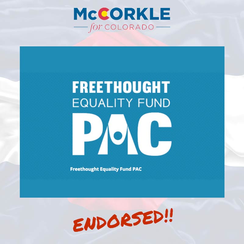 Free Thought Equality Fund endorsement to Ike McCorkle